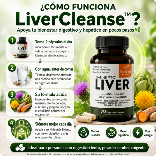 LiverCleanse™| Siéntete liviano, limpio y con más energía - 70 Cápsulas OFERTA ESPECIAL