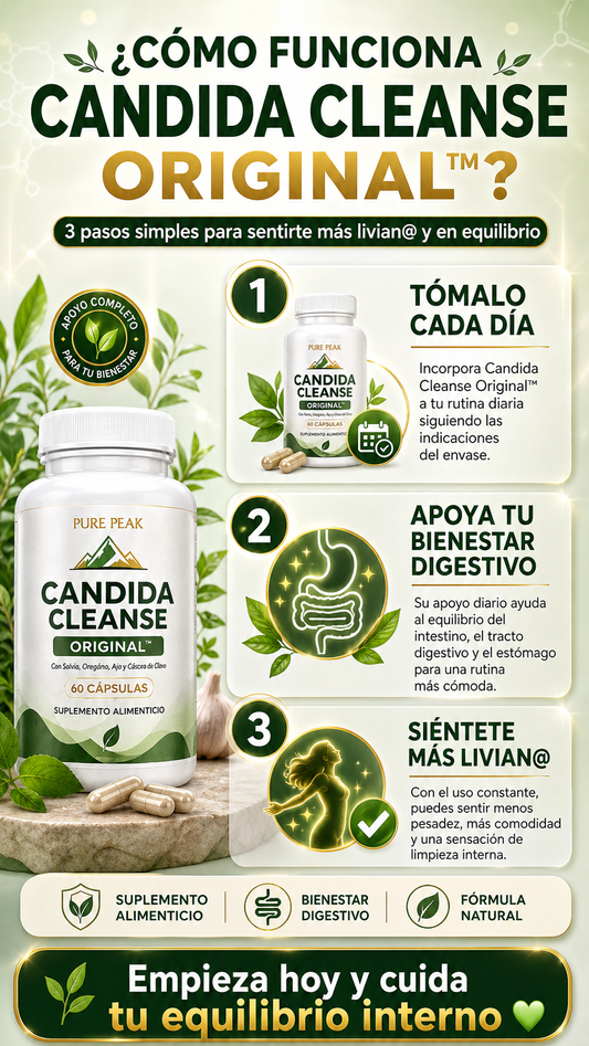🌿 CANDIDA CLEANSE ORIGINAL™ 2x1 🍄 | Apoya una limpieza intestinal profunda y siéntete más livian@ cada día