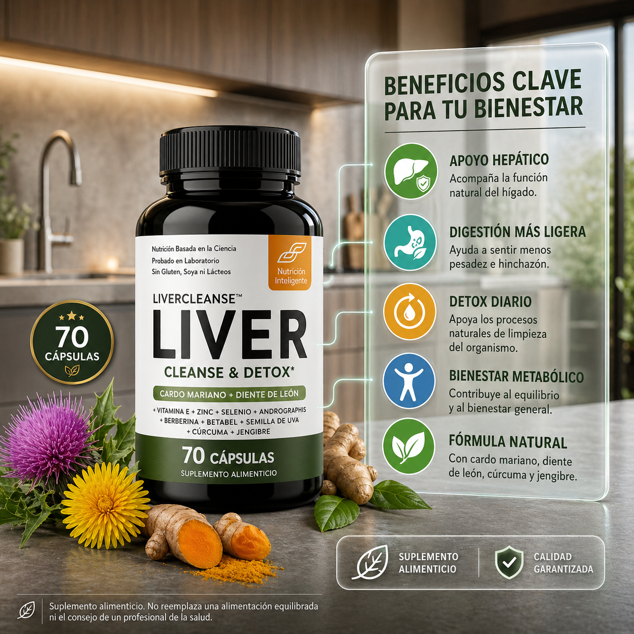 LiverCleanse™| Siéntete liviano, limpio y con más energía - 70 Cápsulas OFERTA ESPECIAL