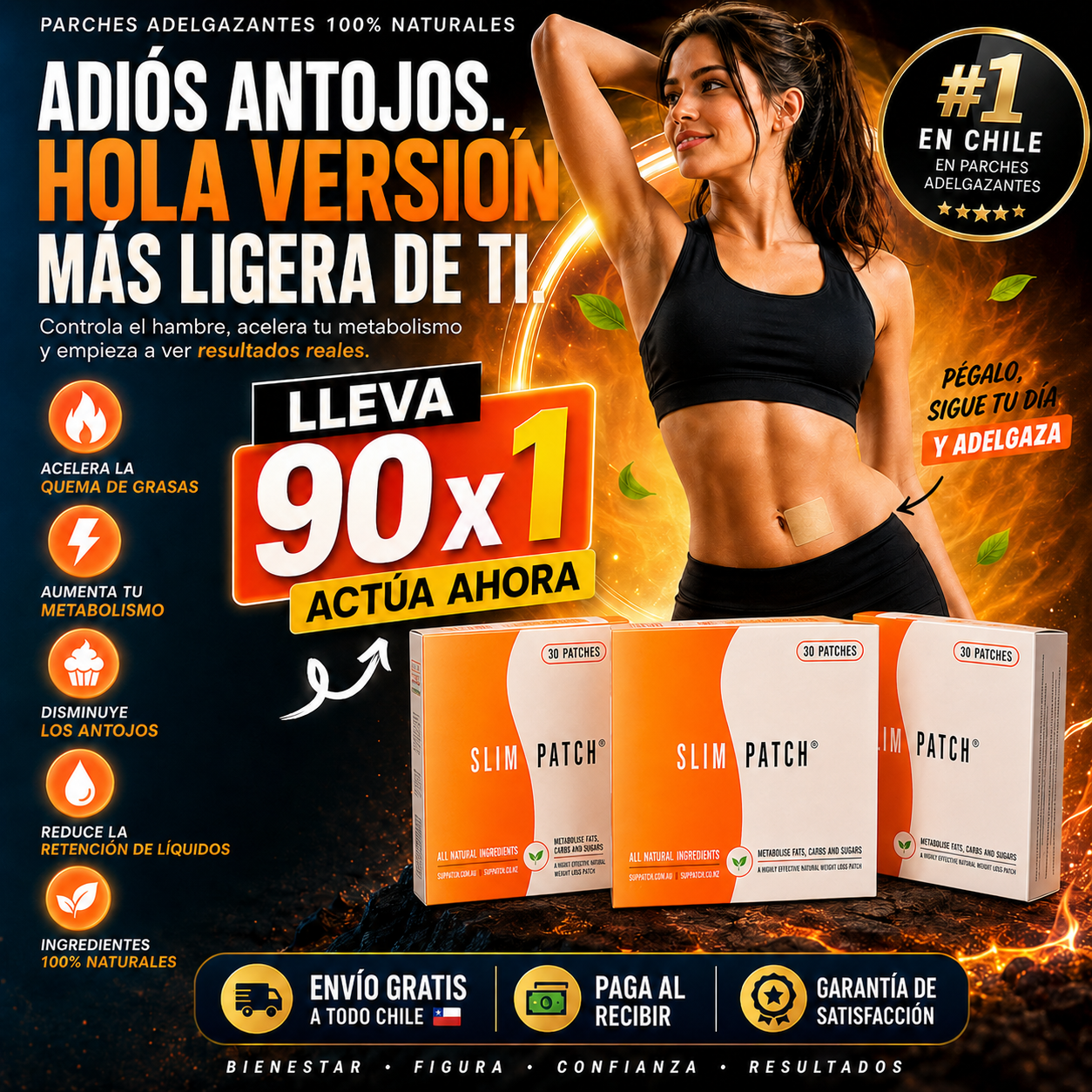 ¡SLIM PATCH™ 30 DÍAS DE CAMBIO: LA FORMA MÁS SIMPLE DE APOYAR TU FIGURA! ✨OFERTA ESPECIAL 3x1