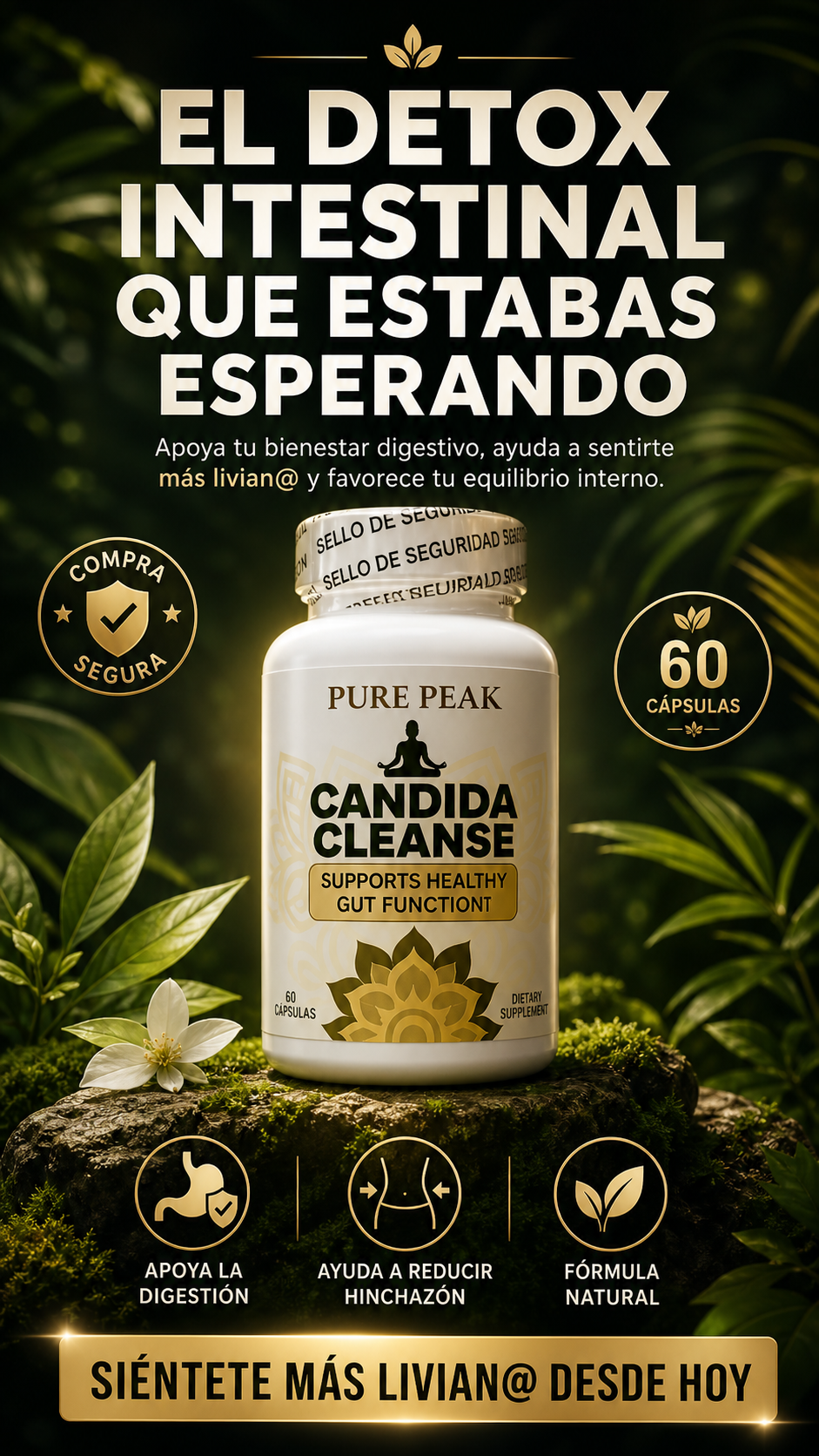🌿 CANDIDA CLEANSE ORIGINAL™ 2x1 🍄 | Apoya una limpieza intestinal profunda y siéntete más livian@ cada día