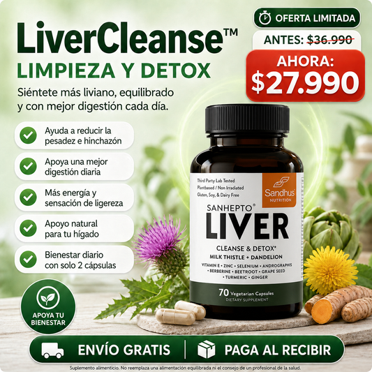 LiverCleanse™| Siéntete liviano, limpio y con más energía - 70 Cápsulas OFERTA ESPECIAL