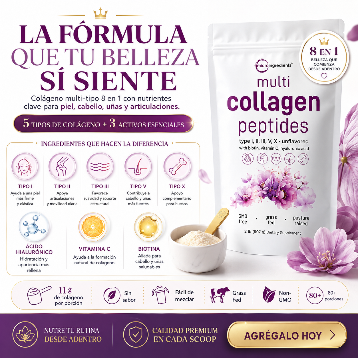 MULTI COLLAGEN PEPTIDES 8 EN 1 - OFERTA ESPECIAL