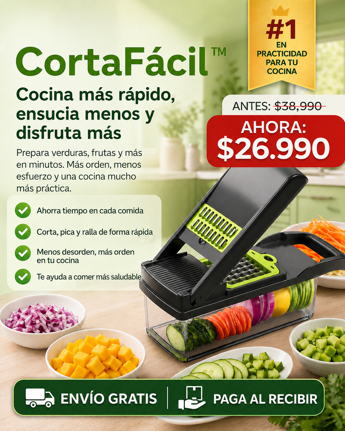 CortaFácil™ | Pica, corta y prepara en segundos