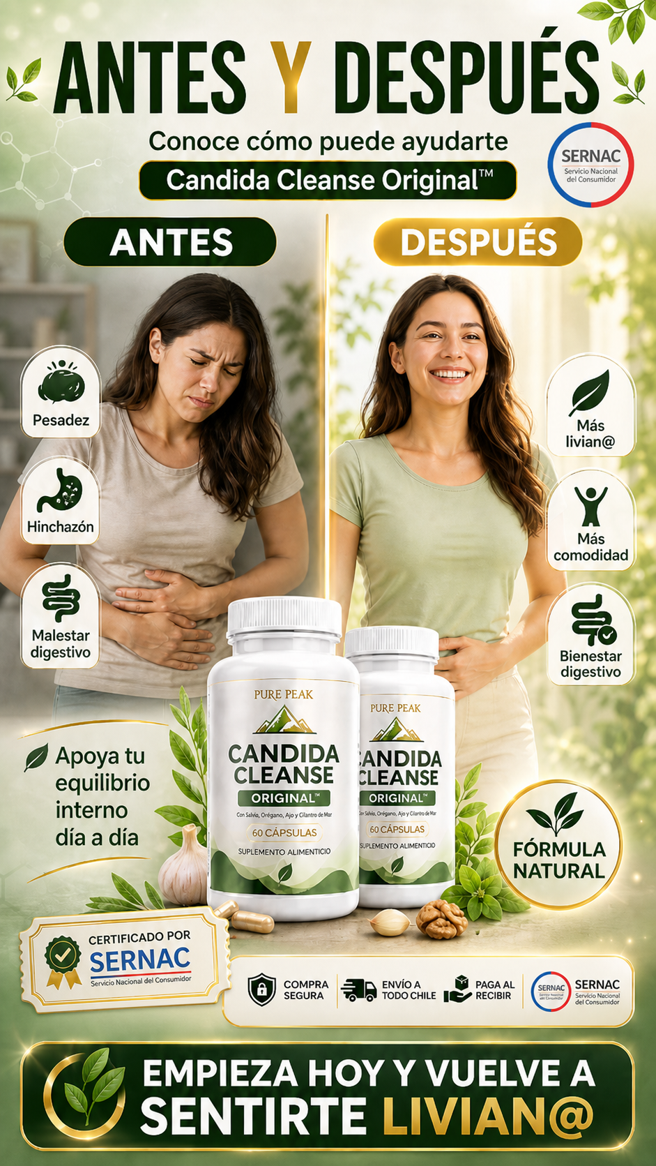 🌿 CANDIDA CLEANSE ORIGINAL™ 2x1 🍄 | Apoya una limpieza intestinal profunda y siéntete más livian@ cada día