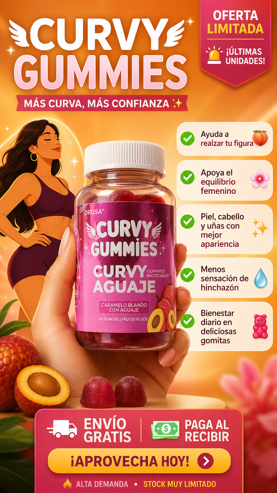 🍑 Curvy Gummies™ | Más Curvas, Más Confianza, Más Tú